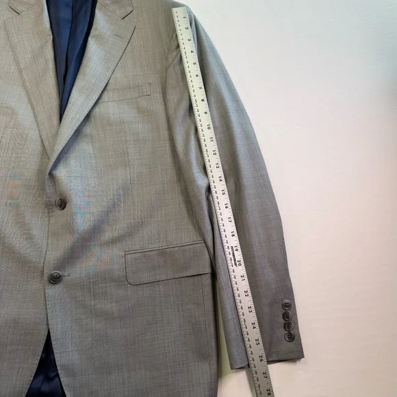 Jack Victor Mens Blazer Sport Coat Two Button Casual Jacket 44L Wool Suits